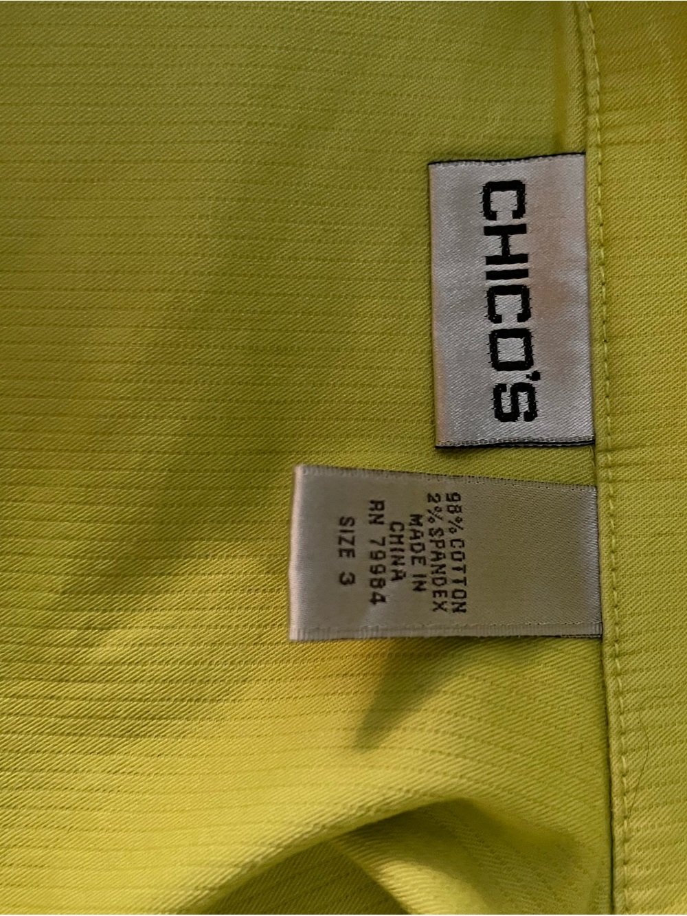 Chico’s Lime Green Lightweight Button-Up Jacket - Picture 3 of 3